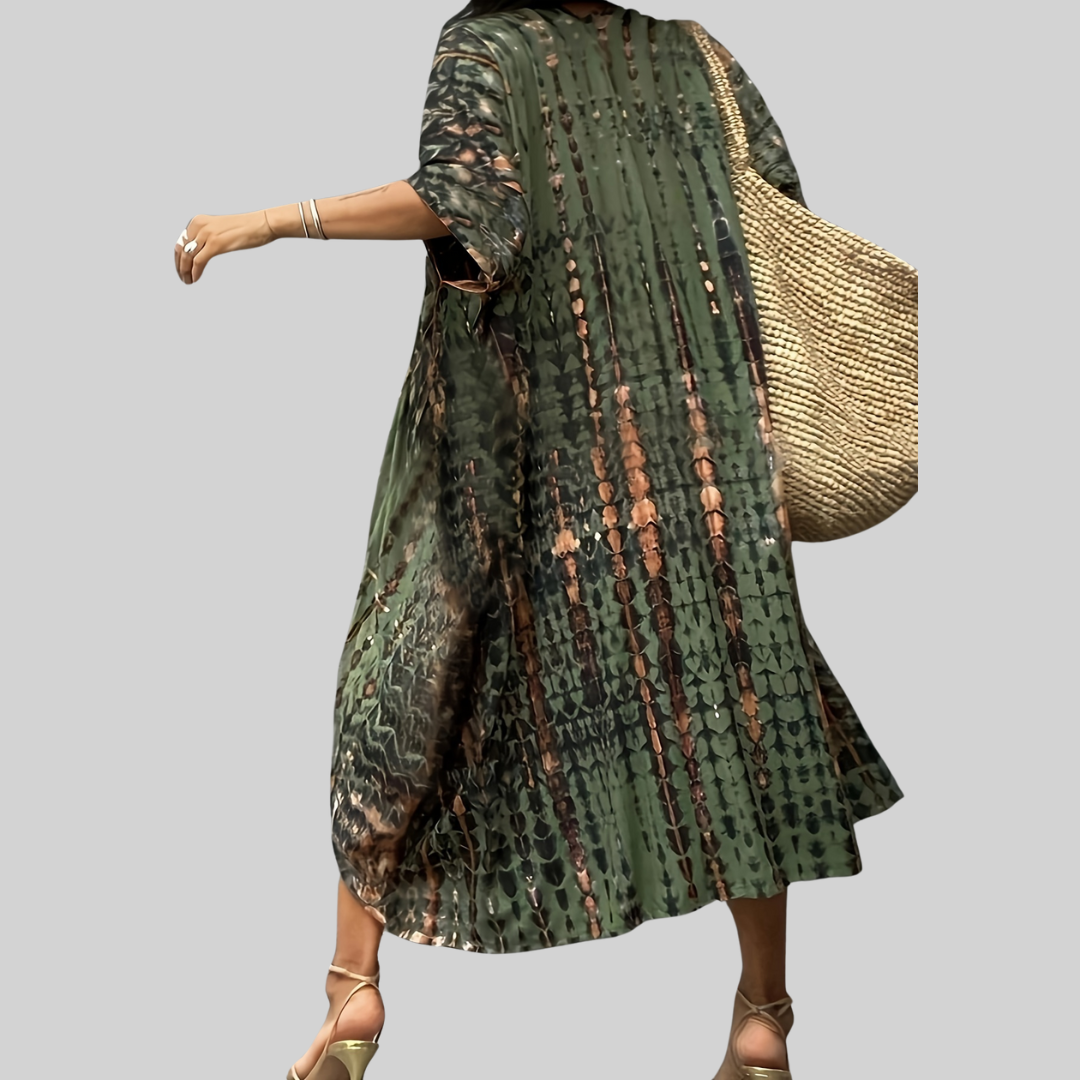 Marta® | Midi Kimono Boho Allover-Print Loose Fit