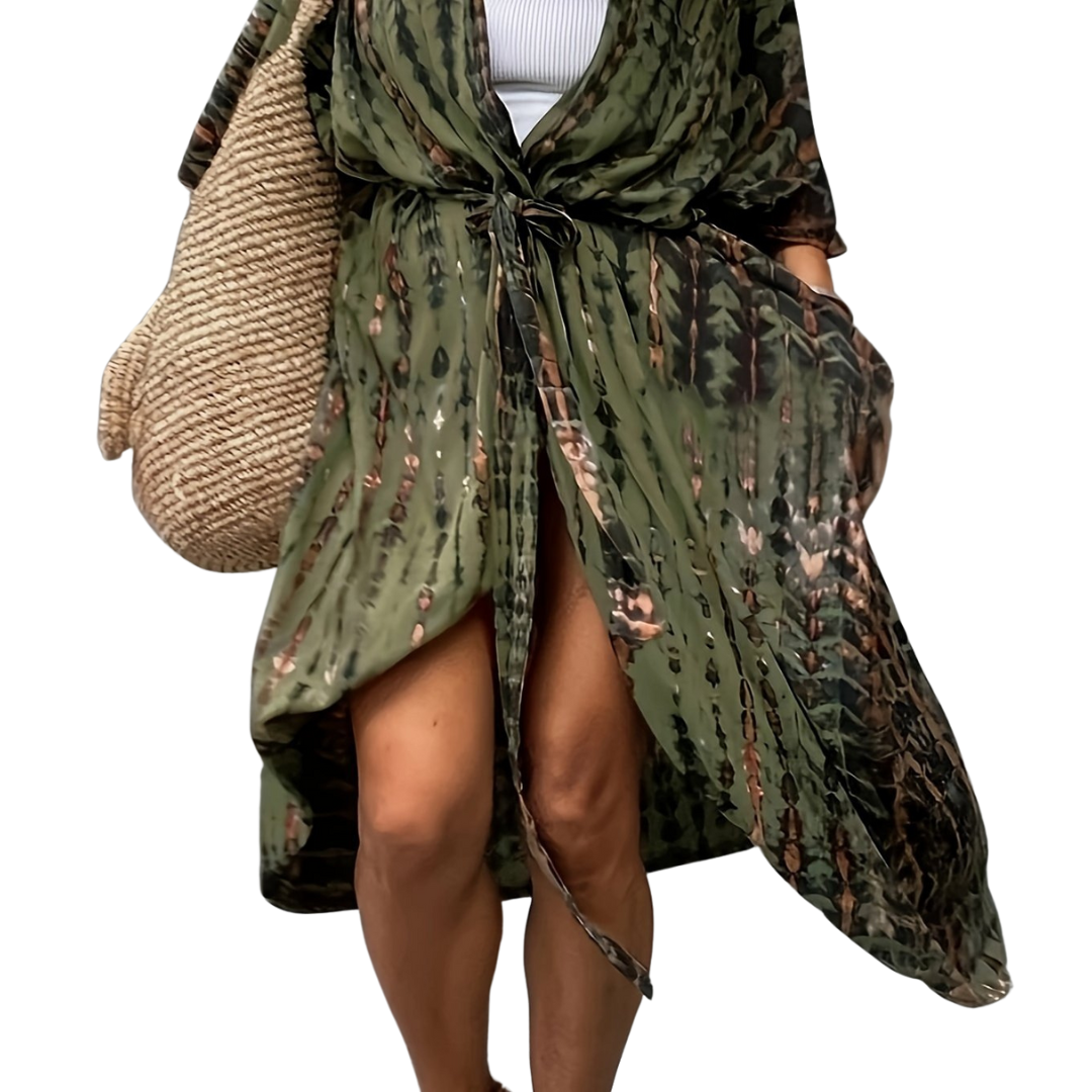 Marta® | Midi Kimono Boho Allover-Print Loose Fit