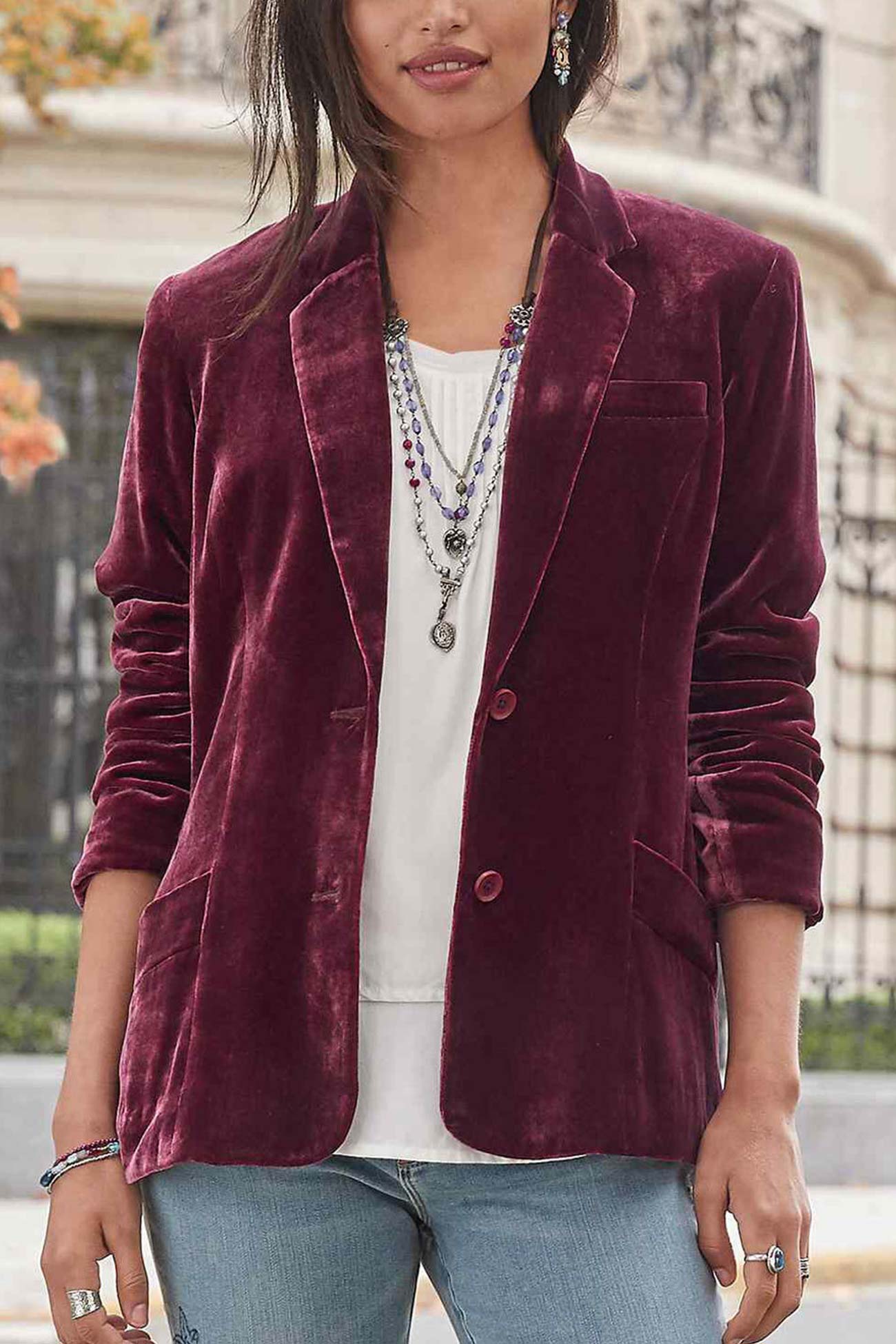 Mariana | Velvet blazer crop coat