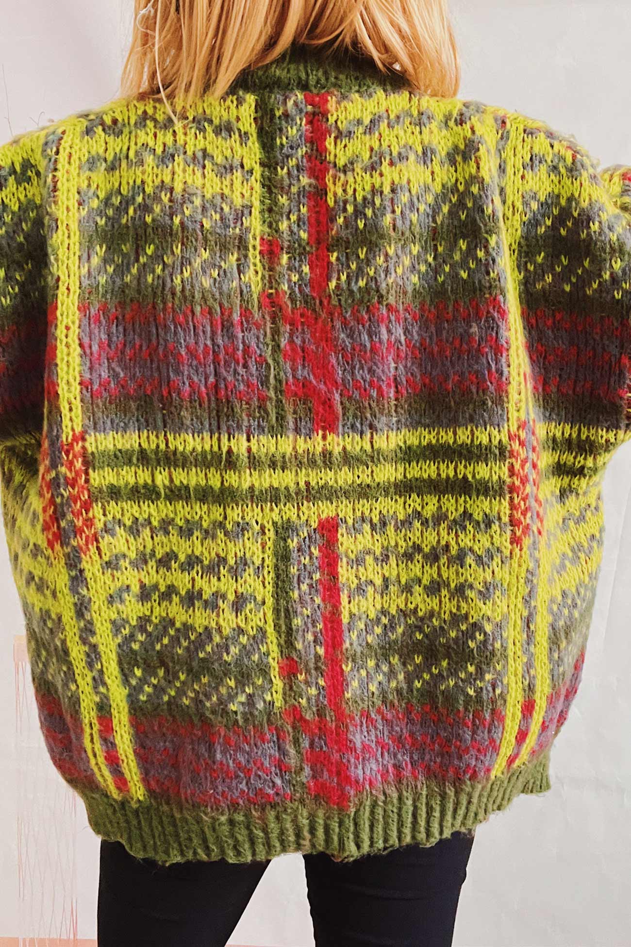 Karin | Vintage cardigan with contrast stripes