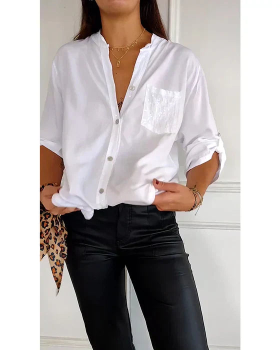 Jessica® | Casual Top With Buttons And Sequins