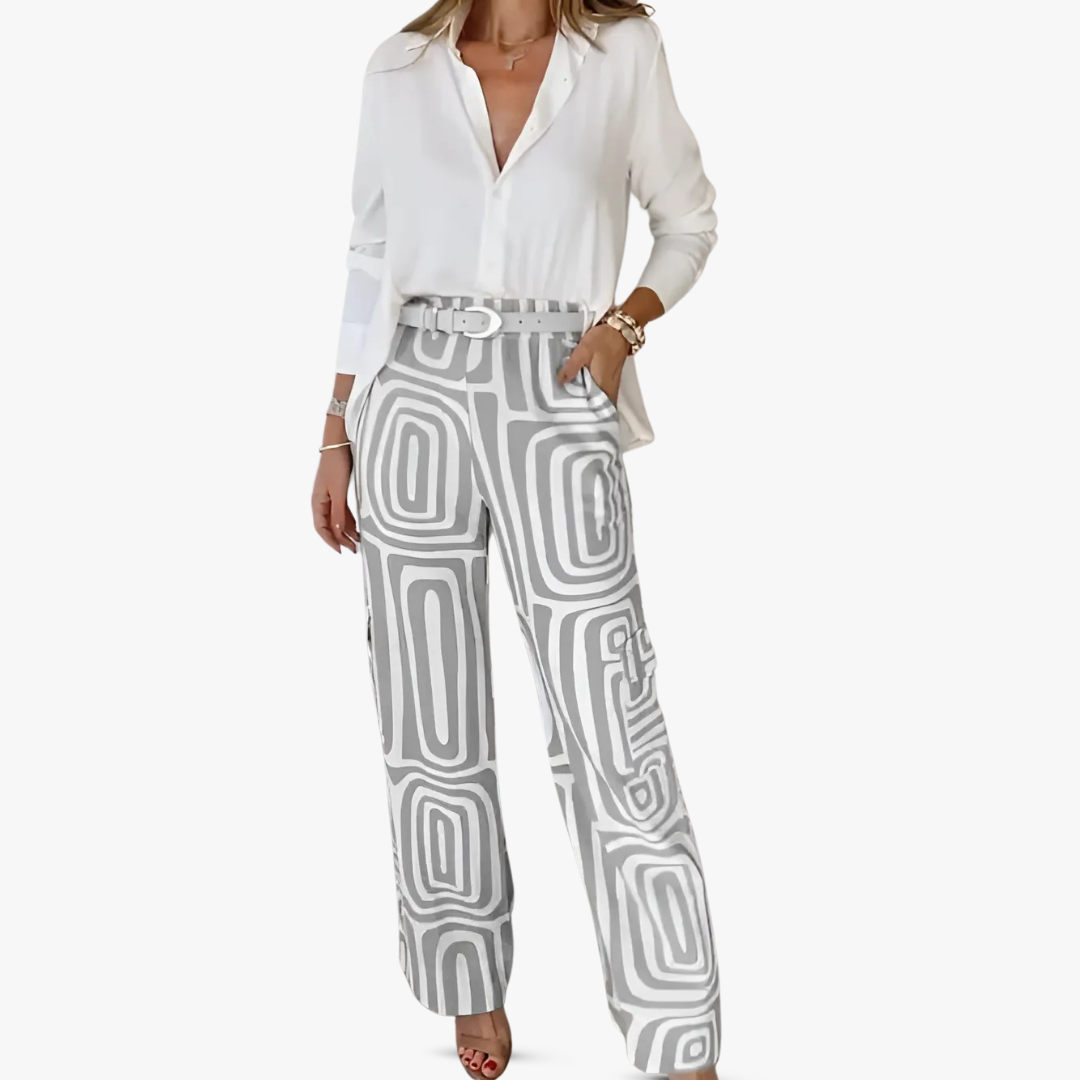 Lidia® | Elegant women's linen trouser suit set