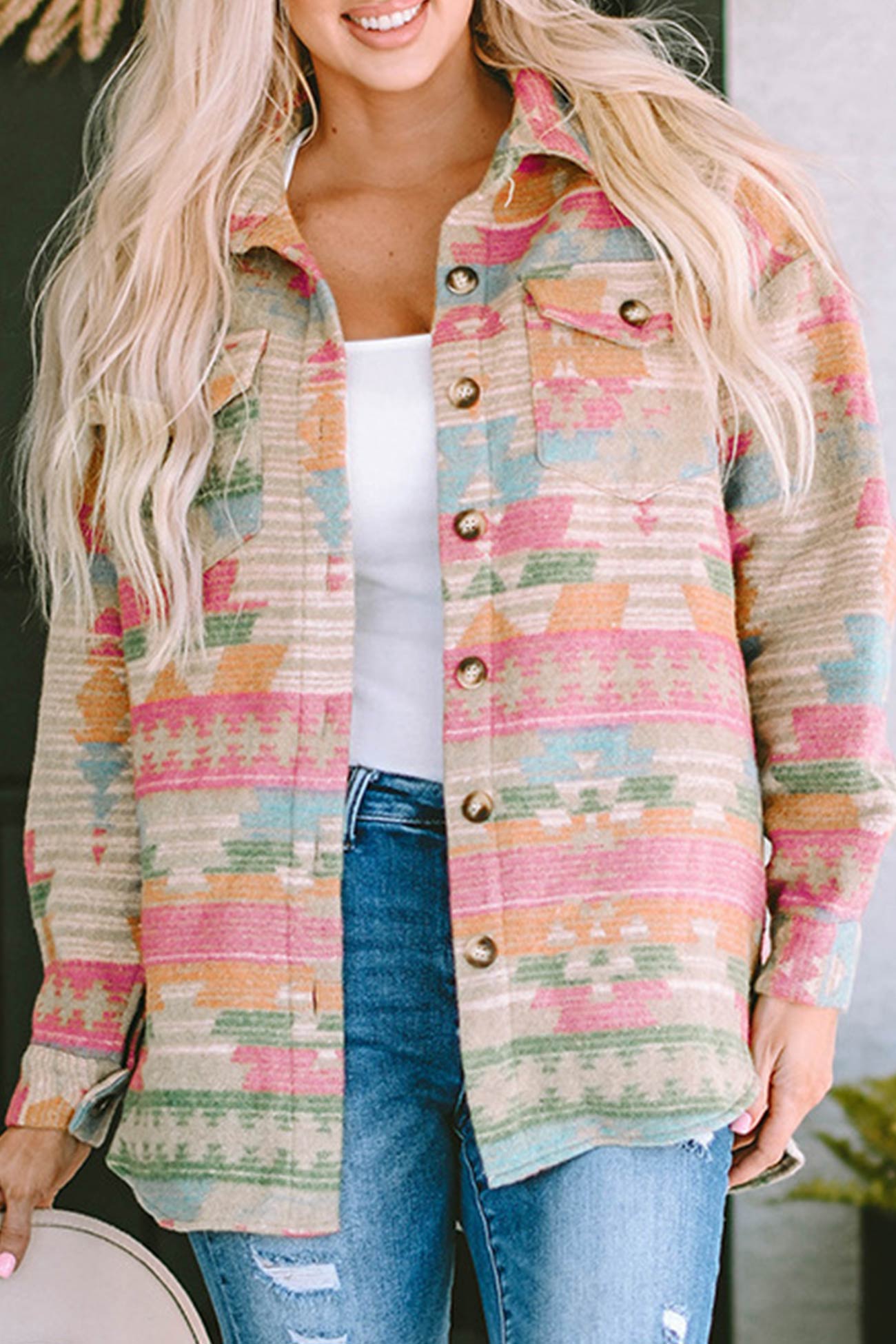 Marlene | Western print single-breasted jacket