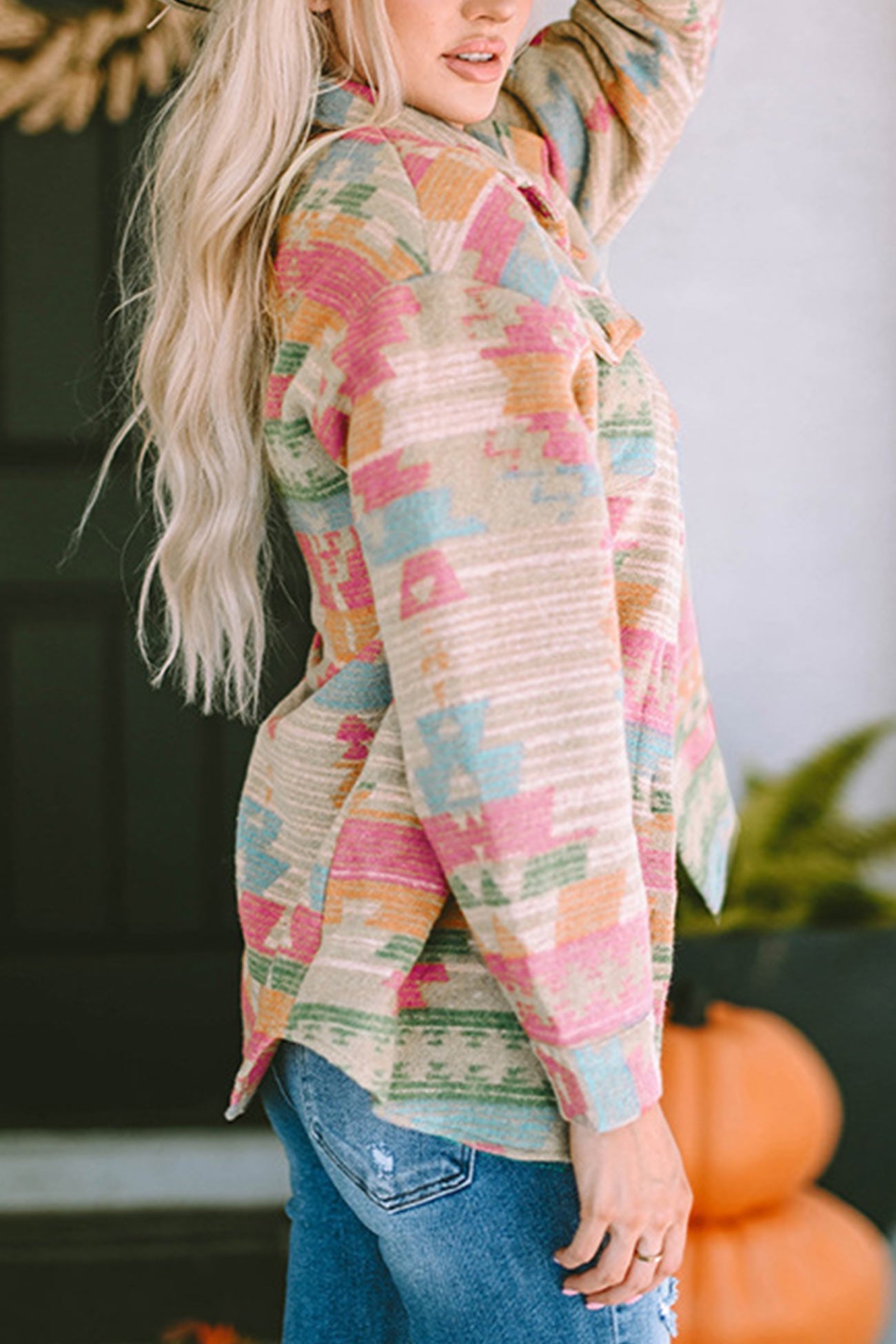 Marlene | Western print single-breasted jacket