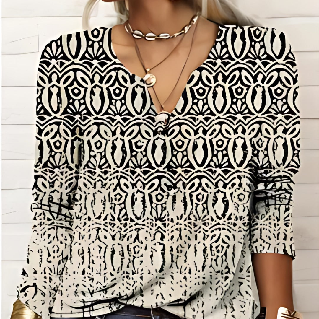 Brunon® | Boho Inspired Blouse With Pattern Details