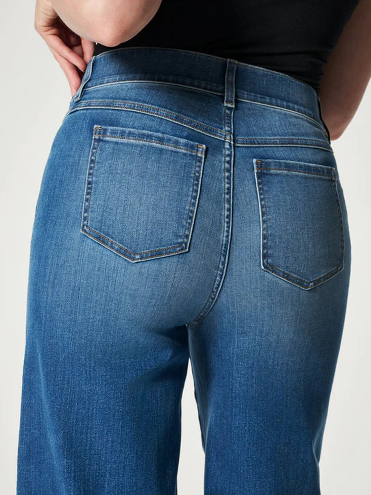 Yasmine® | Women's denim-style wide-leg jeans