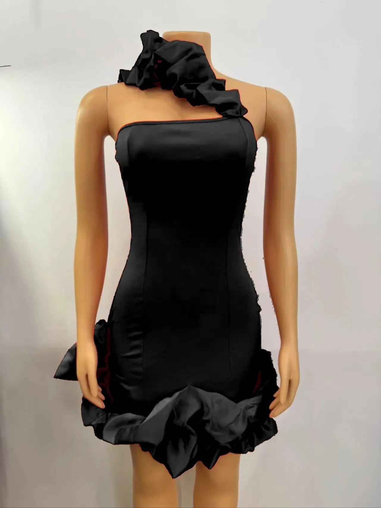 Elegant A-Line Backless One-Shoulder Red Party Dress