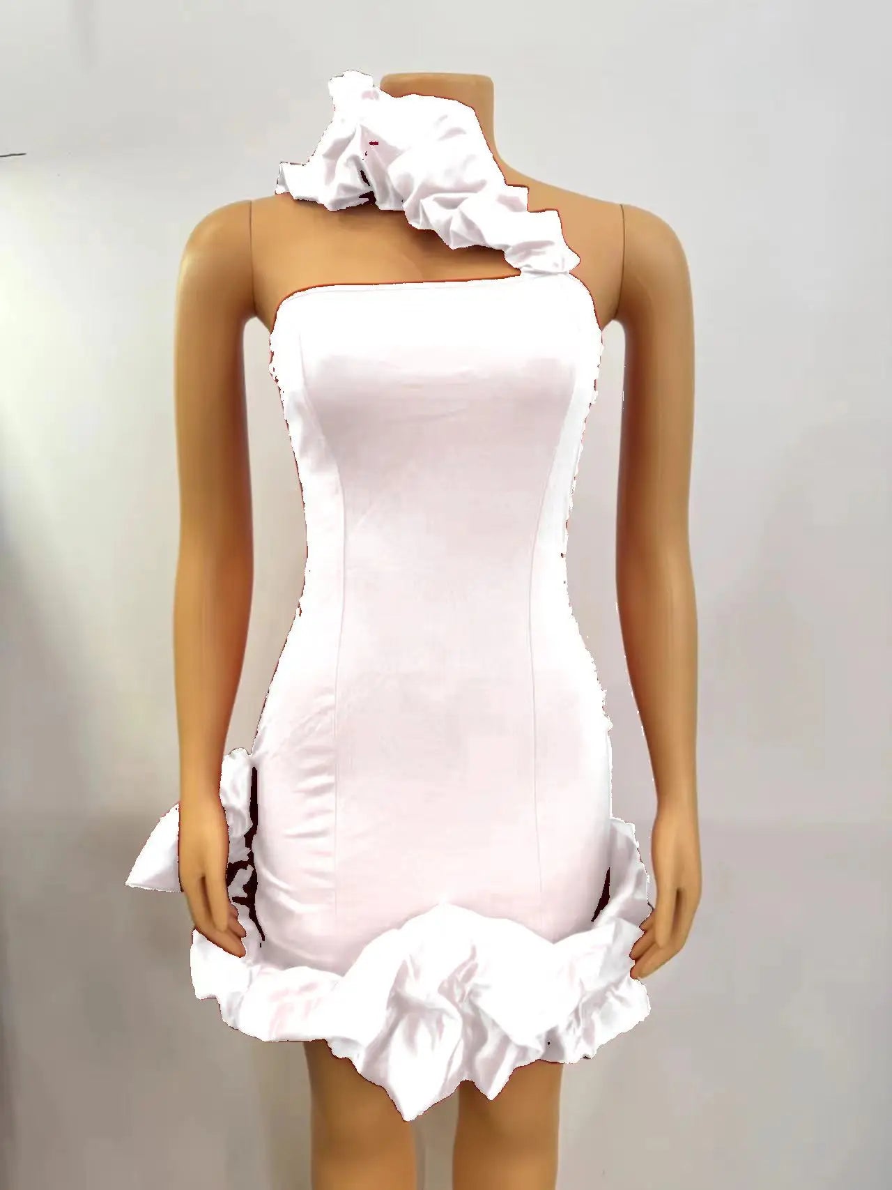 Elegant A-Line Backless One-Shoulder Red Party Dress