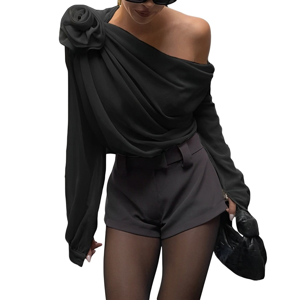 Marketa® | Floral Mesh Chiffon Blouse