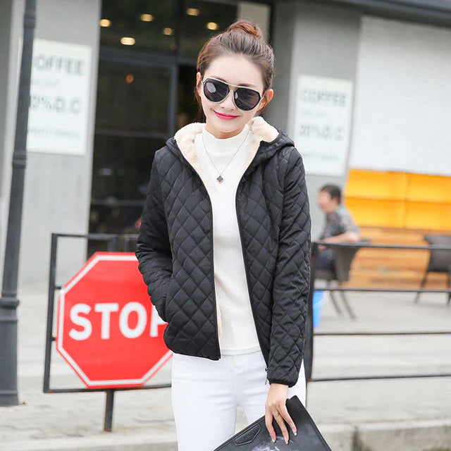 Nathalie | Lined women's coat with hood