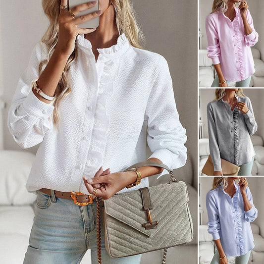 Matilde® | Elegant Ruffled Button Top
