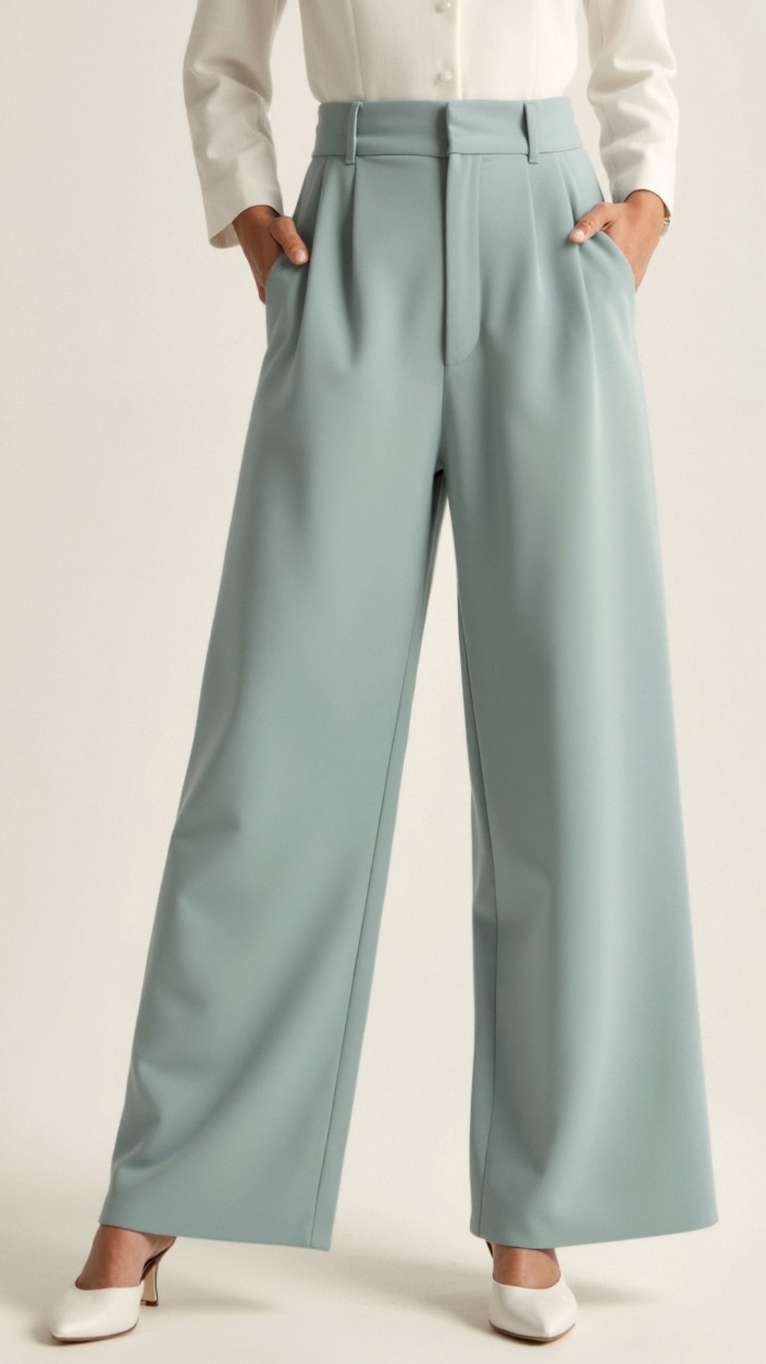 Caroline | Women’s High Waisted Wide Leg Trousers