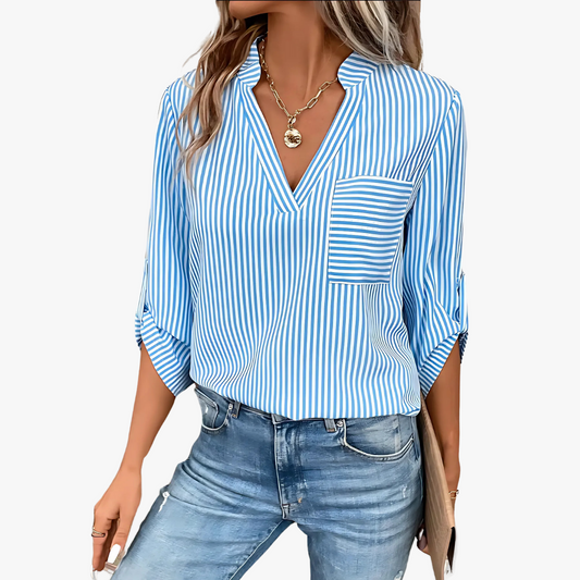 Eva® | Striped elegant ladies blouse