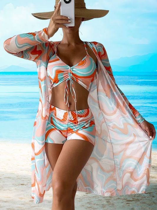 Katherin® | Bikini set with bathrobe for women