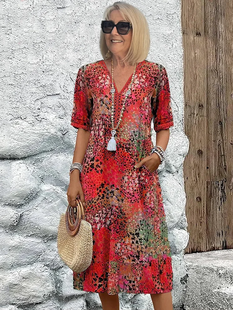 Felicia® | Elegant women's maxi dress floral pattern