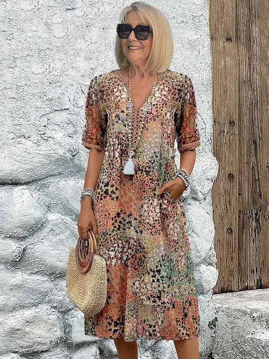 Felicia® | Elegant women's maxi dress floral pattern