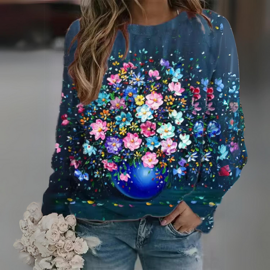 Bianca | Casual, floral long-sleeved shirt