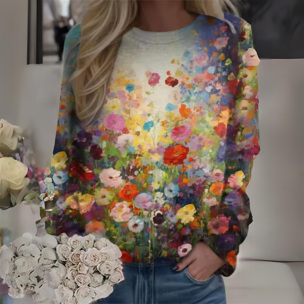 Bianca | Casual, floral long-sleeved shirt