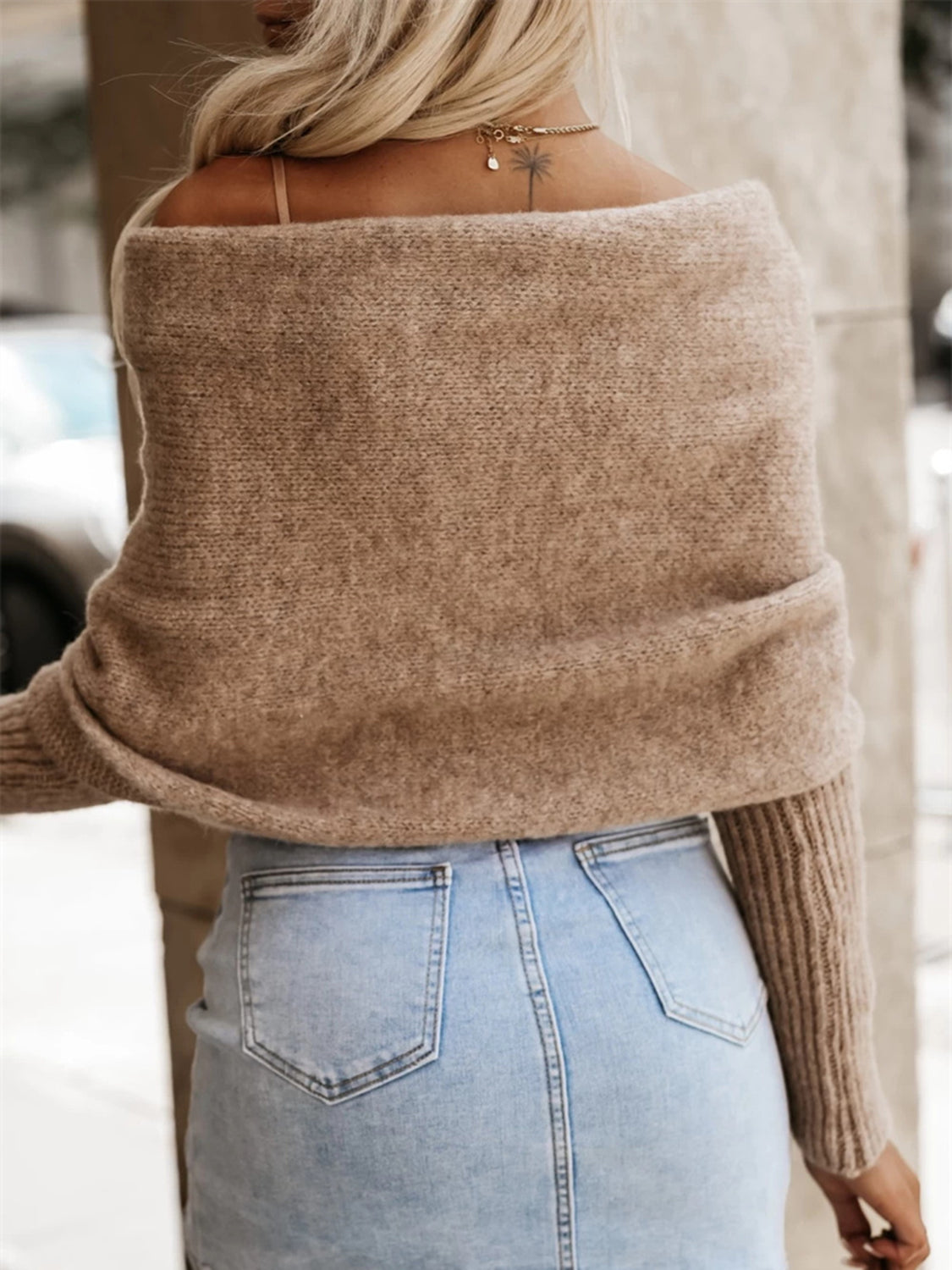 Andrea | Long sleeve cropped knit top