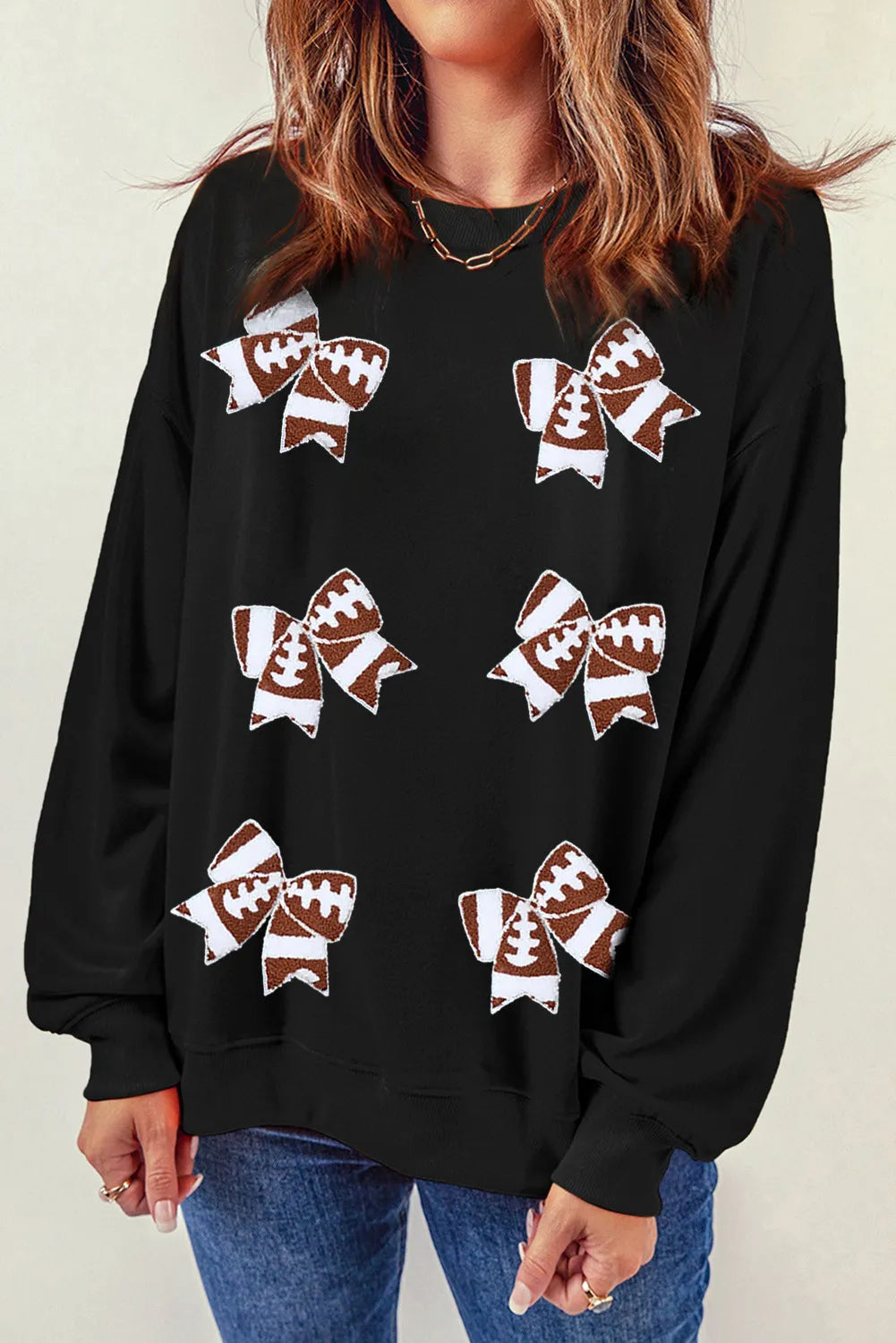 Hermione | Long-sleeved sweatshirt with bow and crew neck