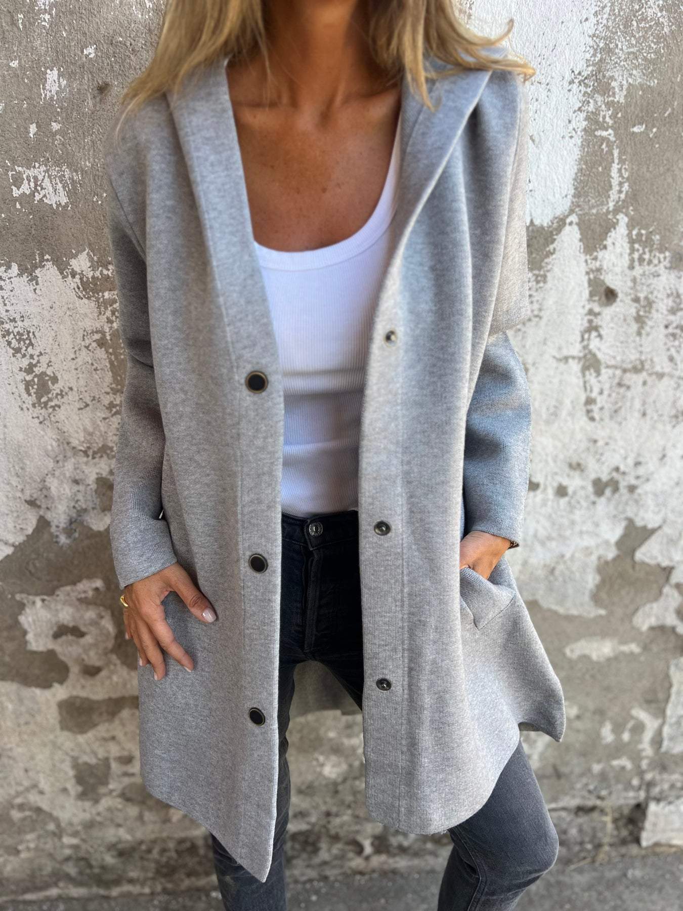 Anabel® | Cardigan with buttons and hood