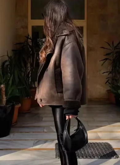 Francisca | Thick faux leather jacket