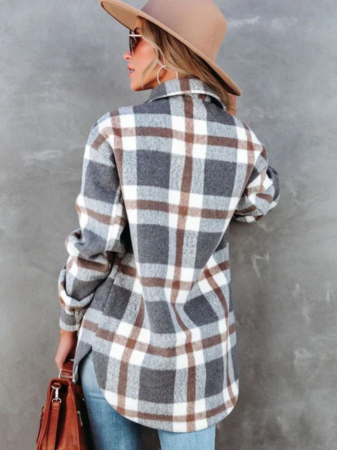 Adela | Checked, long-sleeved jacket with a collar