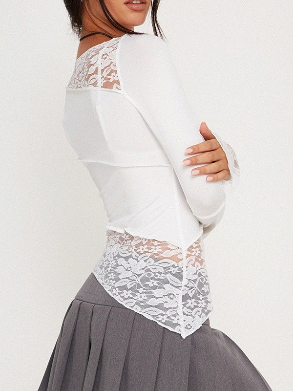 Vintage Slim Fit Floral Detail Long Sleeve Long Sleeve Tee