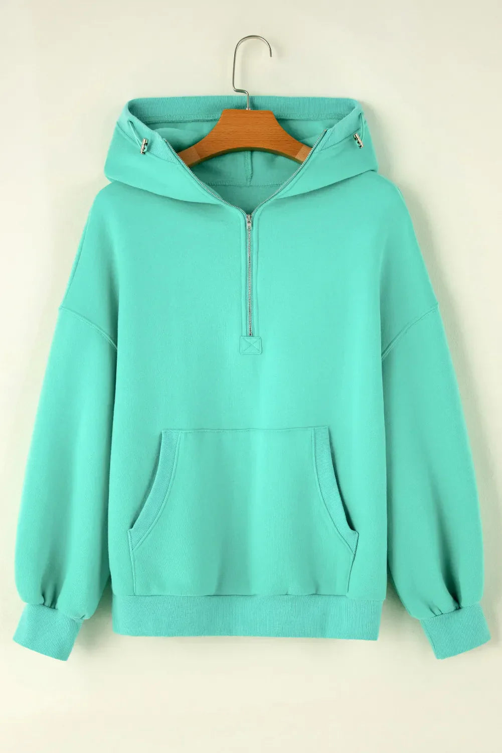 Adelheid | Long sleeve half zip hoodie with pockets