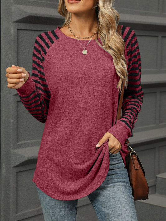 Kristin | Striped long-sleeved crew neck t-shirt