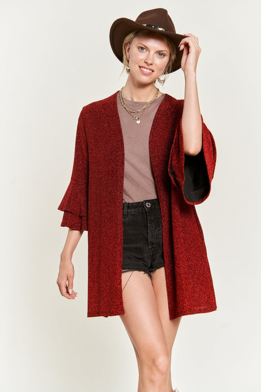 Matilde | Glittery kimono cardigan with bell sleeves