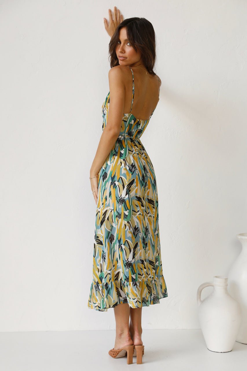 María José® | Printed Midi Summer Dress With Ruffle Trim