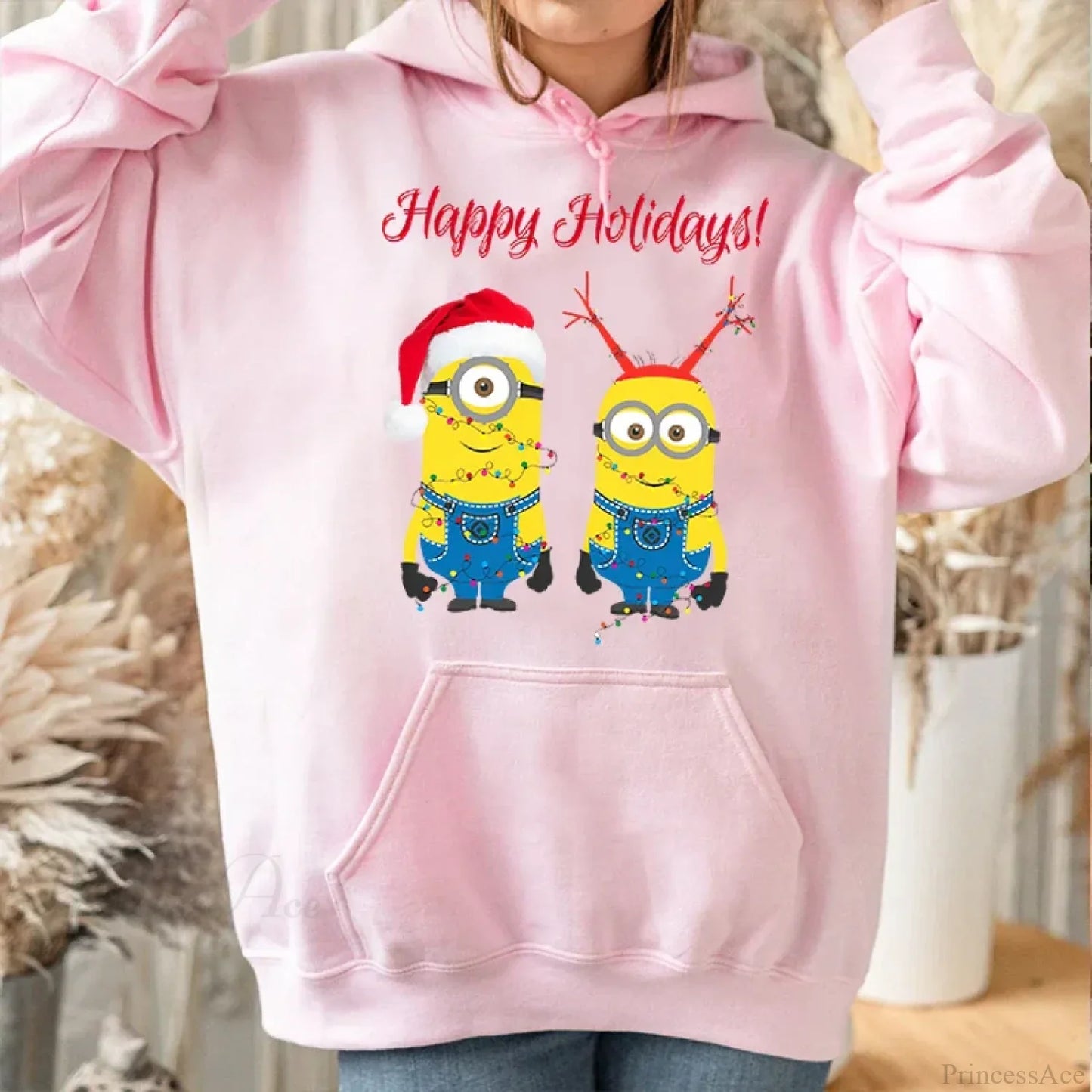 Adorable Merry Minions Plus Velvet Sports Hoodie