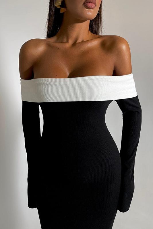 Karina® | Off-The-Shoulder Maxi Knit Dress