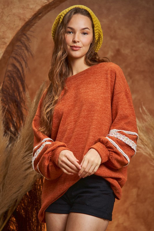 Aurora | SLEEVES WITH TWEED TRIM TUNIC