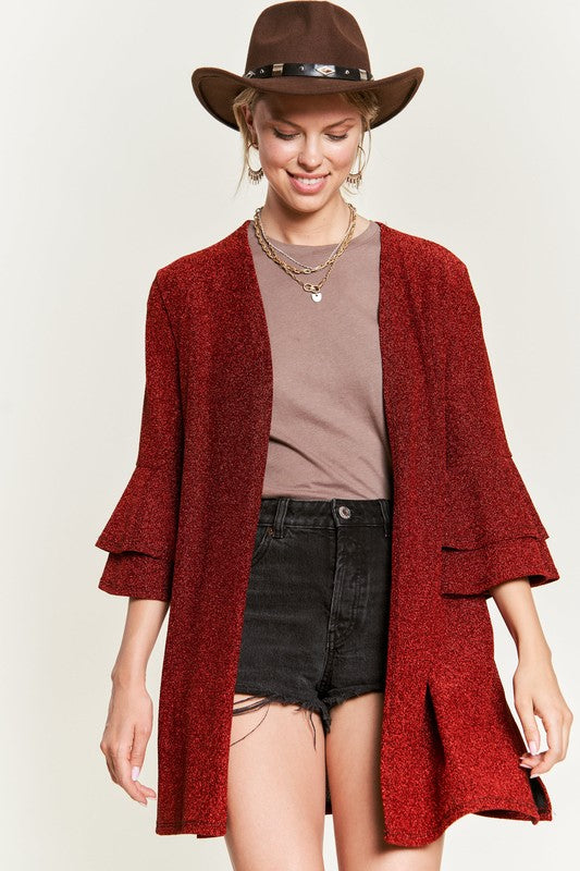 Matilde | Glittery kimono cardigan with bell sleeves