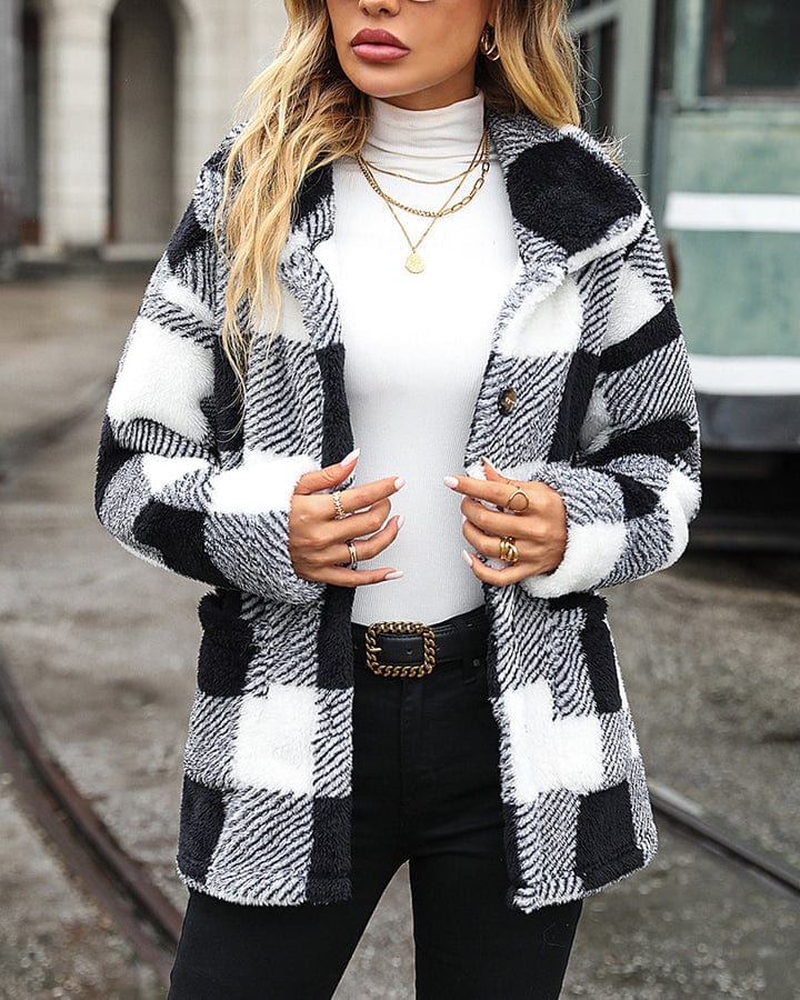 Marthe® | Checked button down jacket for women