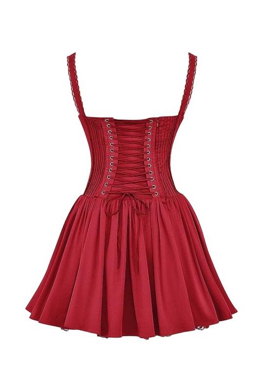 Mónica® | Lace Corset Mini Puff Dress