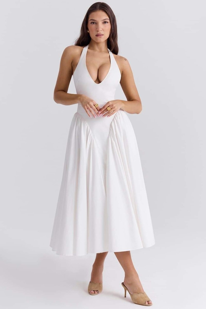 Eva® | Neck Midi Dress With Open Back