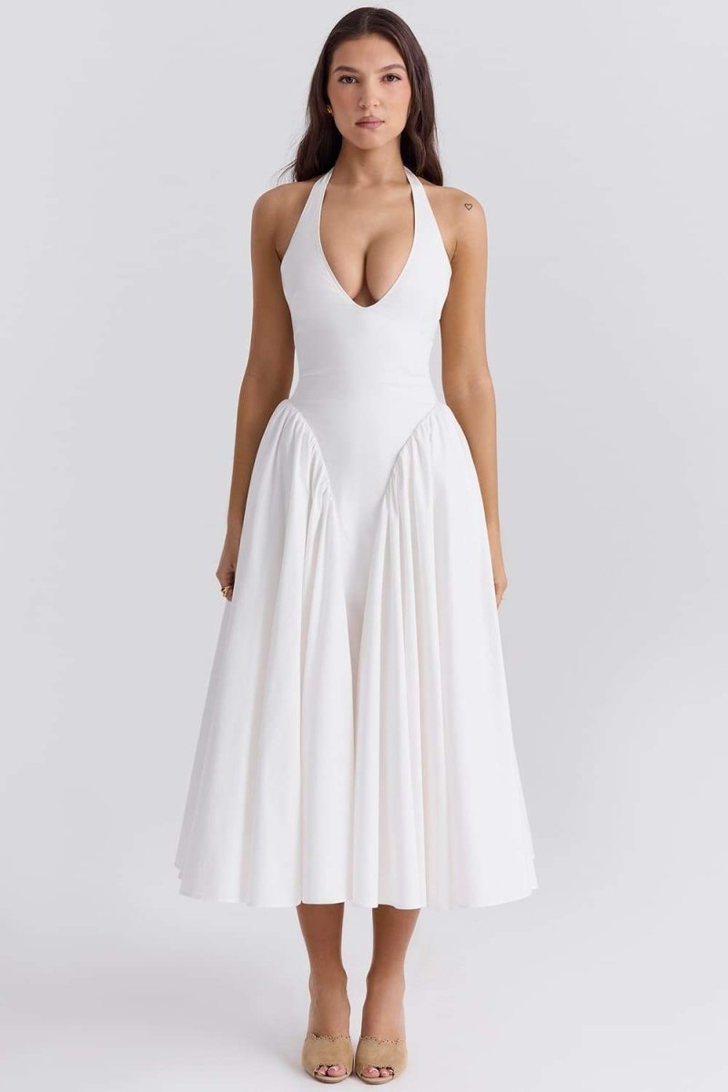 Eva® | Neck Midi Dress With Open Back