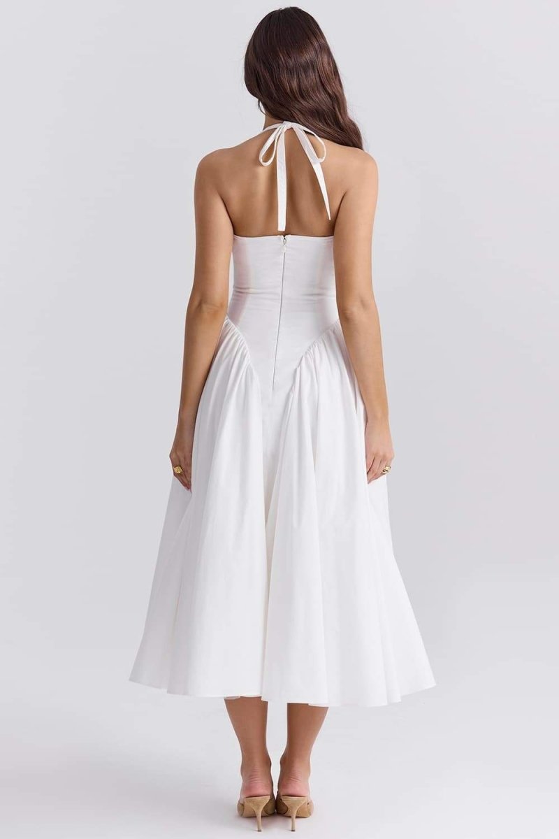 Eva® | Neck Midi Dress With Open Back