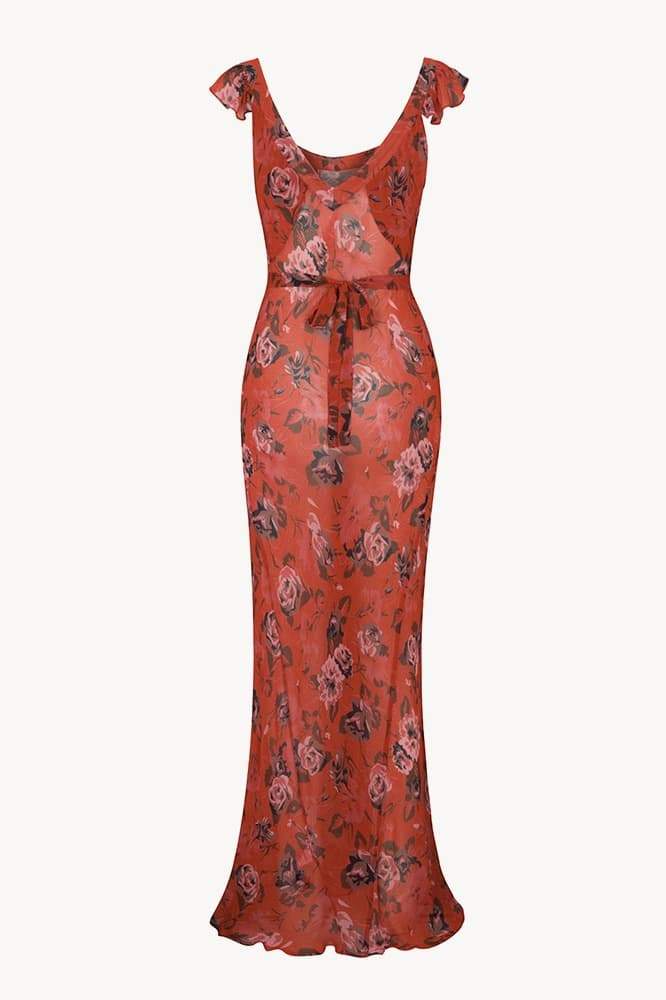 Yadira® | Scoop-Neck Floral Print Maxi Dress