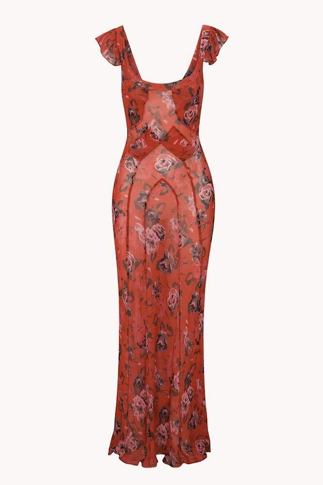Yadira® | Scoop-Neck Floral Print Maxi Dress