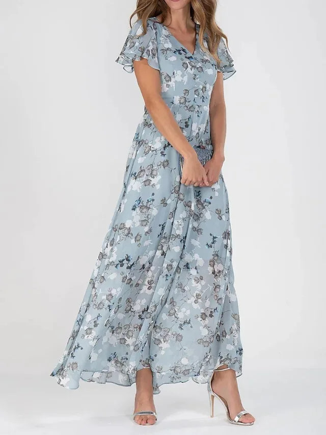 Allison | Women's V-Neck Floral Maxi Dress