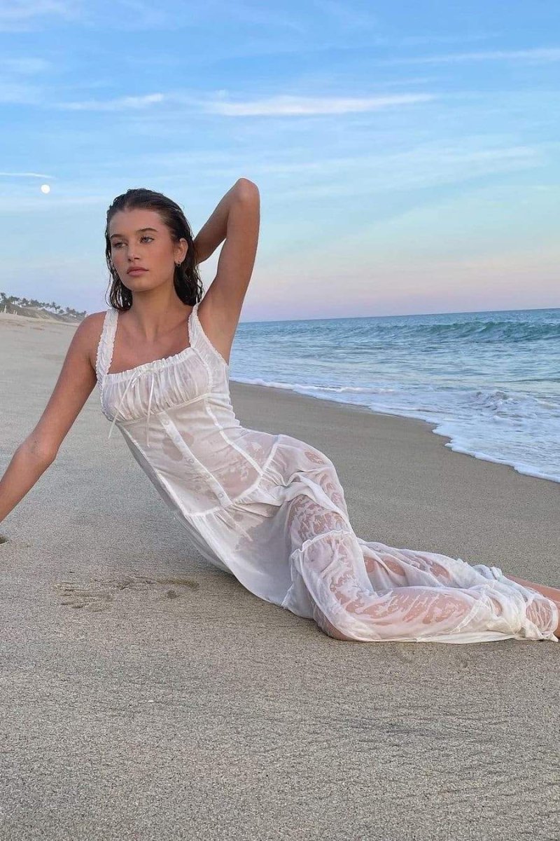 Luisa® | Semi-Sheer Maxi Dress With Ruffles