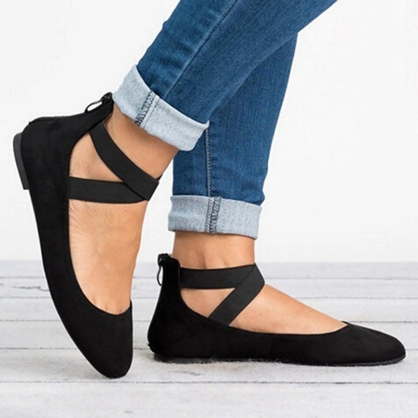 Olivia | Women’s Spring Cross-Strap Ballet Flats