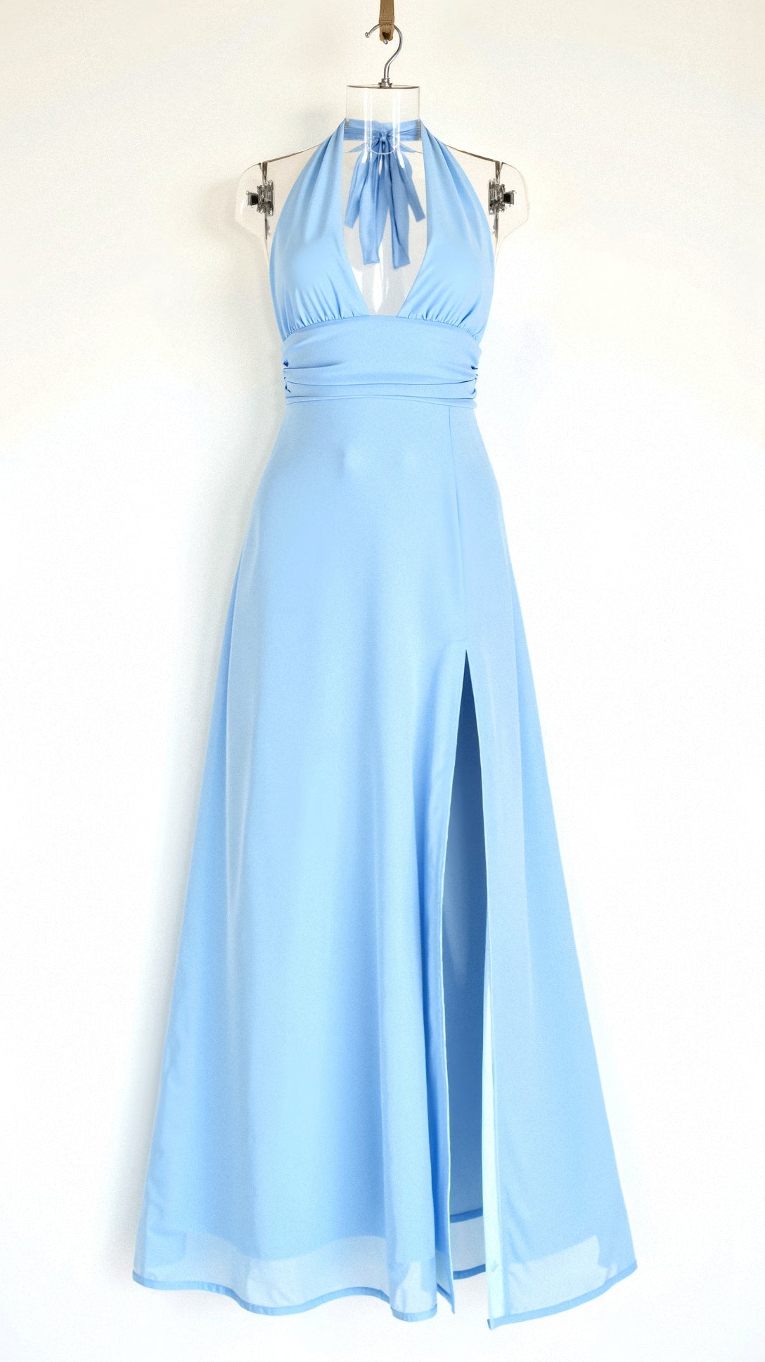 Waleska® | Maxi Halter Dress V-Neck And Slit
