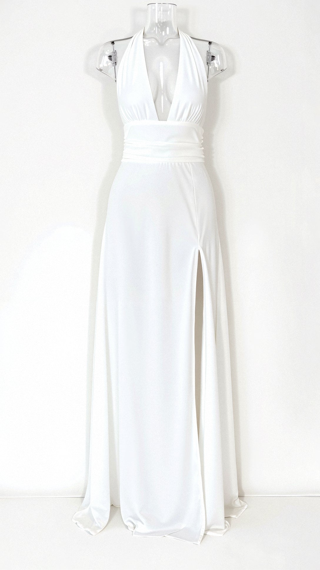 Waleska® | Maxi Halter Dress V-Neck And Slit