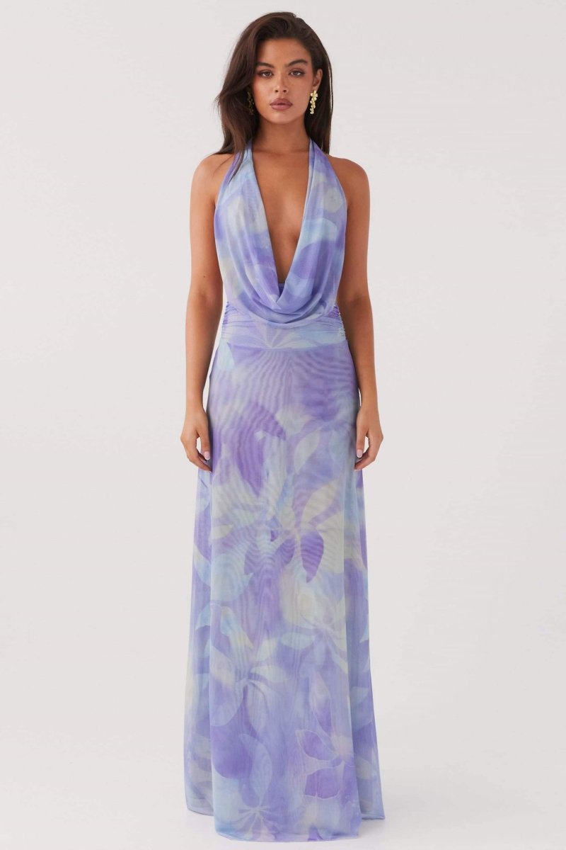Marta® | Printed Halterneck Maxi Dress