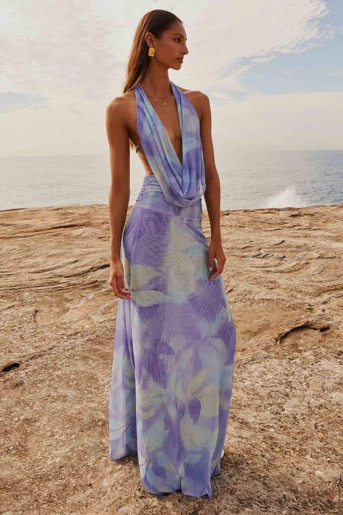 Marta® | Printed Halterneck Maxi Dress